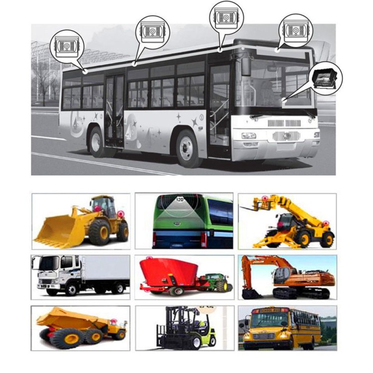 Οθόνη μόνιτορ 7 12/24V Full HD & κάμερα CCD 18 LED για Φορτηγό, Λεωφορείο