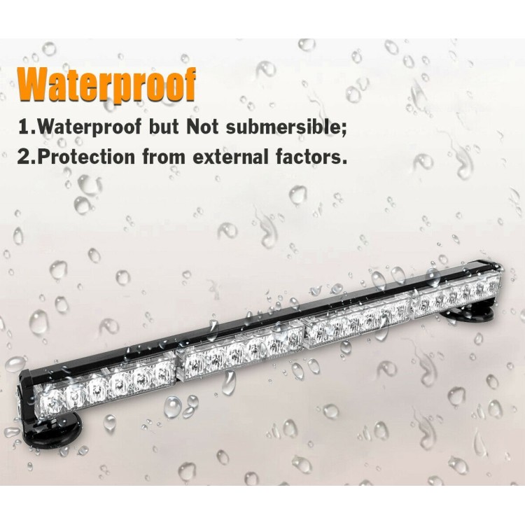 Πορτοκαλί μαγνητική μπάρα Strobe 24 Led 72w