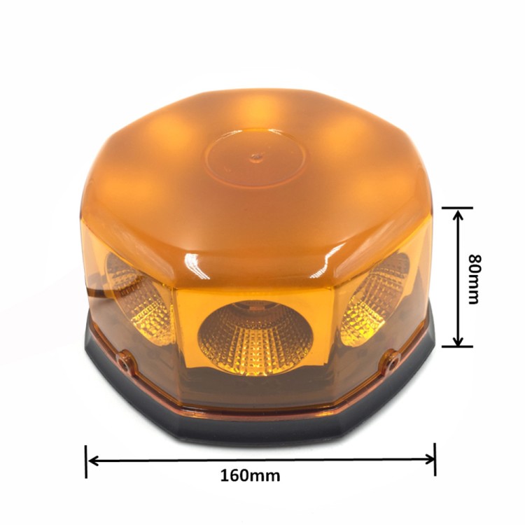 Μαγνητικός φάρος 48w με 8 Cob Led Πορτοκαλί strobe 12V-24V