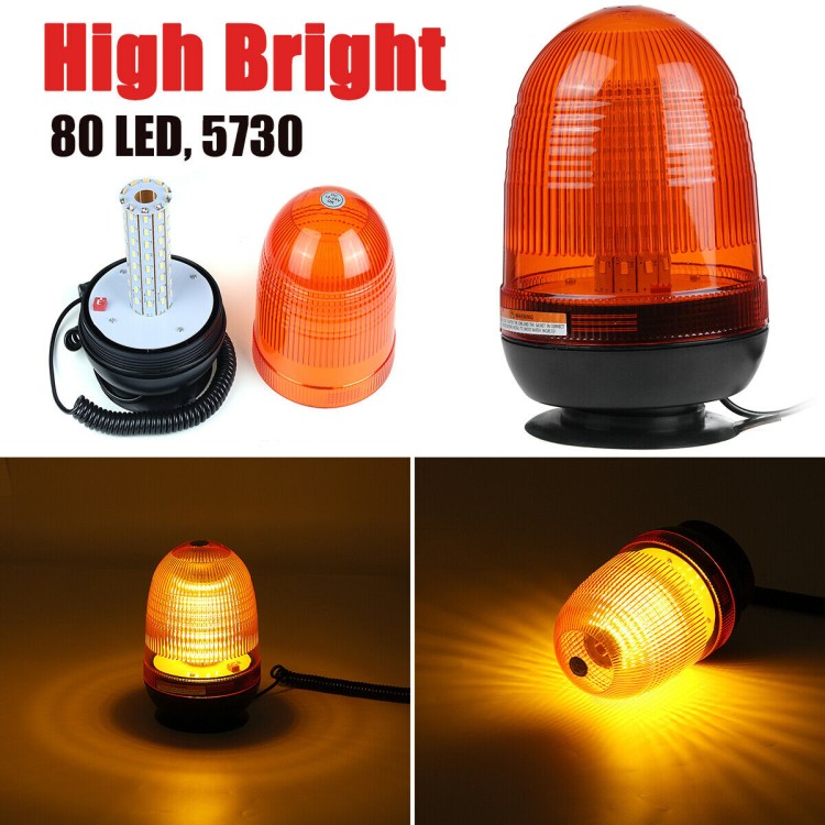 Μαγνητικός πορτοκαλί φάρος με 80 LED 12-24V 32W