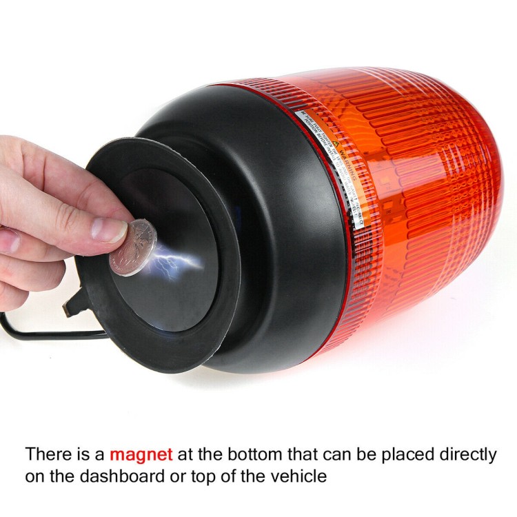 Μαγνητικός πορτοκαλί φάρος με 80 LED 12-24V 32W