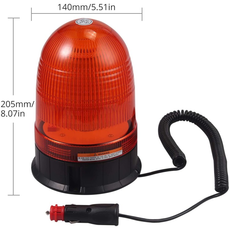 Μαγνητικός πορτοκαλί φάρος με 80 LED 12-24V 32W