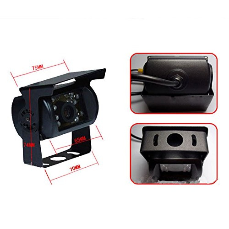 Κάμερα CCD οπισθοπορείας στάθμευσης Λεωφορείων Φορτηγών 18 Led