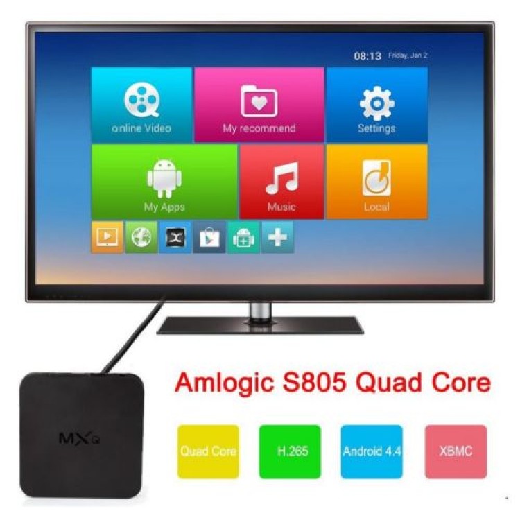 TV Box MXQ OTT Android 4.4 Quad Core WiFi Kodi 1080P 8GB XBMC