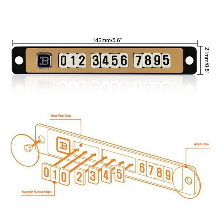 Μαγνητικό πάζλ αριθμού τηλεφώνου προσωρινής στάθμευσης αυτοκινήτου