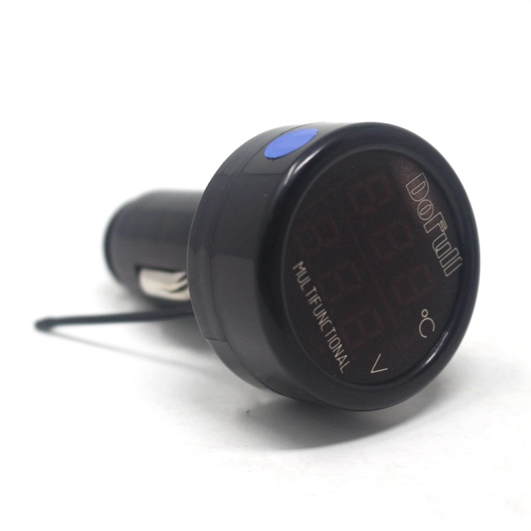 Φορτιστής USB LED Ψηφιακό βολτόμετρο Θερμόμετρο 12-24V