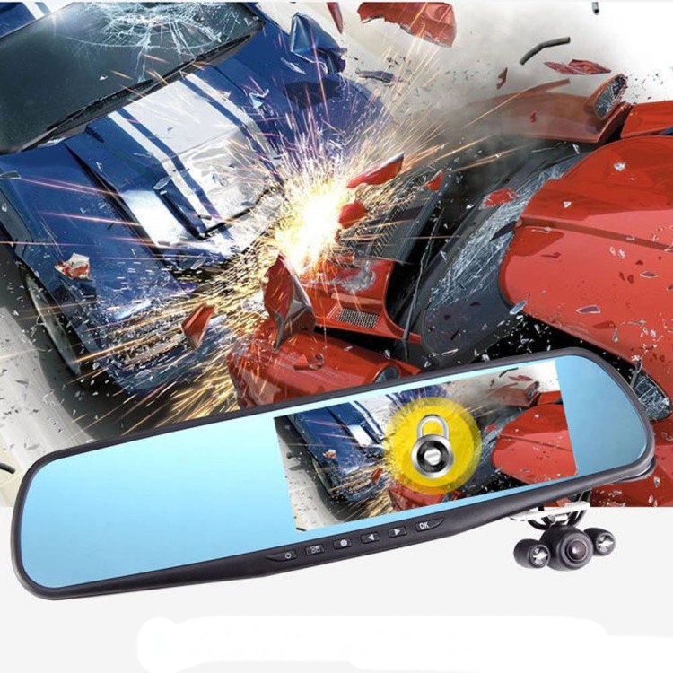 Καθρέφτης αυτοκινήτου με διπλή κάμερα καταγραφής με 4.3 οθόνη 1080p