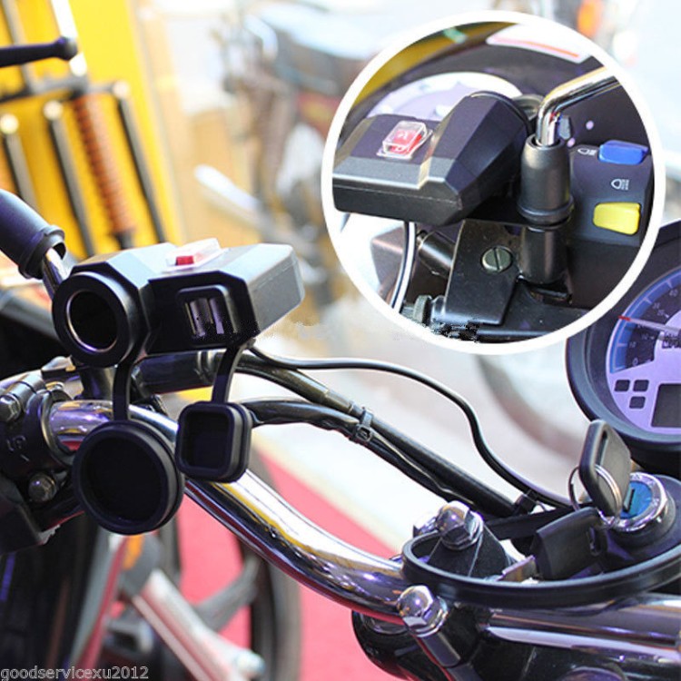 Διπλή υποδοχή USB 12V / 5V με αναπτήρα ρεύματος φορτιστής μοτοσικλέτας