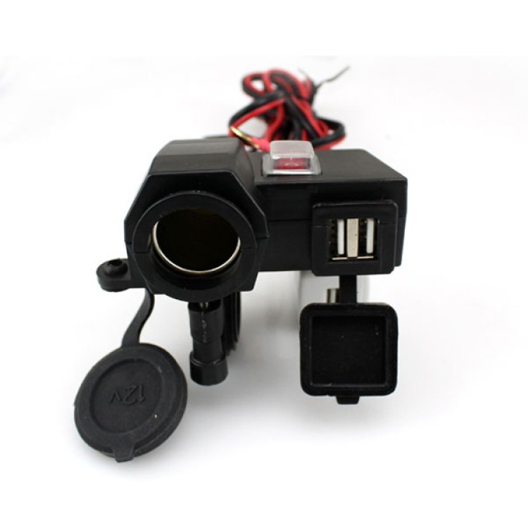Διπλή υποδοχή USB 12V / 5V με αναπτήρα ρεύματος φορτιστής μοτοσικλέτας