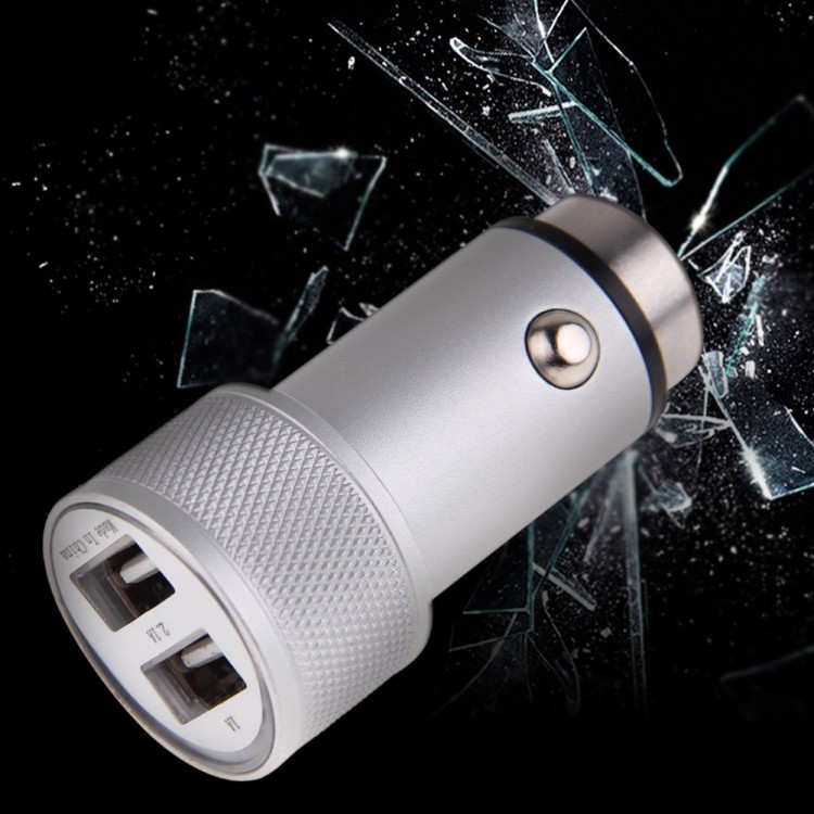 Φορτιστής αναπτήρα αυτοκινήτου 2.1A με 2 Usb & σφυρί ασφαλείας