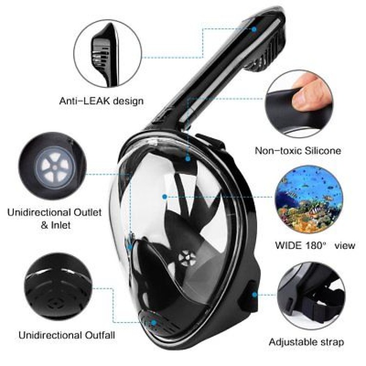 Μάσκα θαλάσσης Scuba full face με βάση για Action Camera