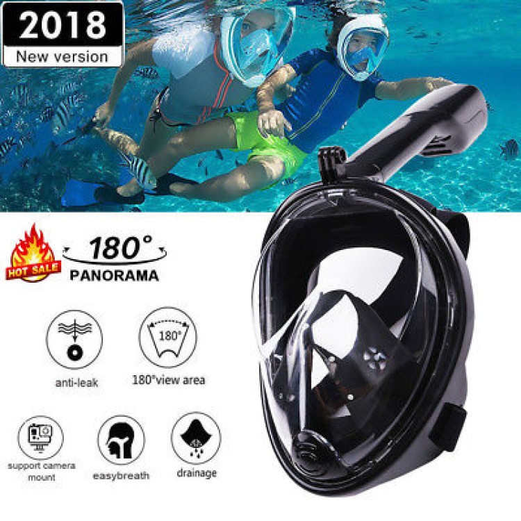 Μάσκα θαλάσσης Scuba full face με βάση για Action Camera