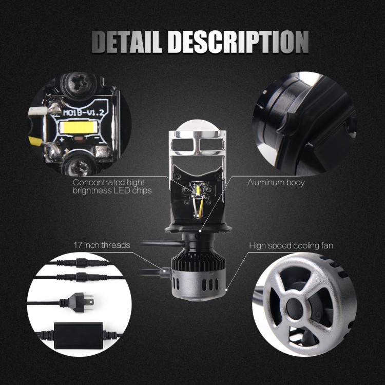 H4 Led λάμπα 36W 12-24V 3600LM μοτοσυκλέτας