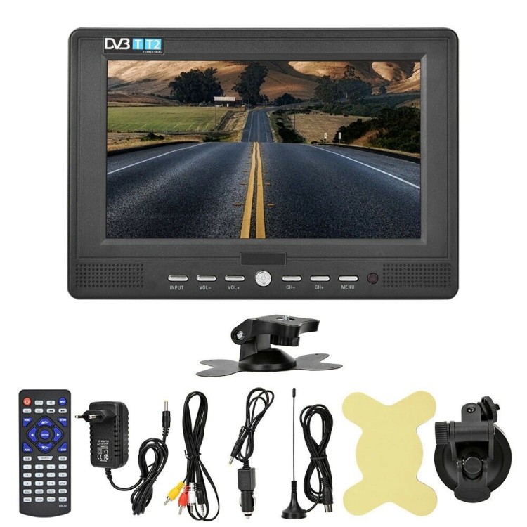 Φορητή 7ψηφιακή τηλεόραση 1080P DVB-T / T2 TV LED HDMI USB AV