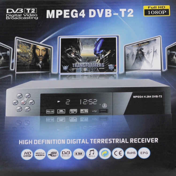 Ψηφιακός δέκτης MPEG4 Full HD 1080p usb Media Player Hdmi T2 Coaxial H.264