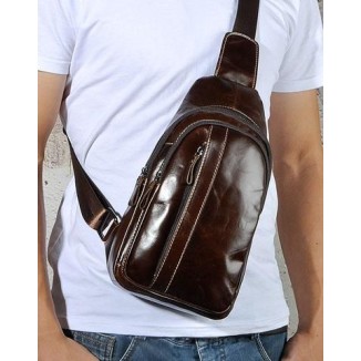 Δερμάτινο PU σπόρ ανδρικό τσαντάκι ώμου 