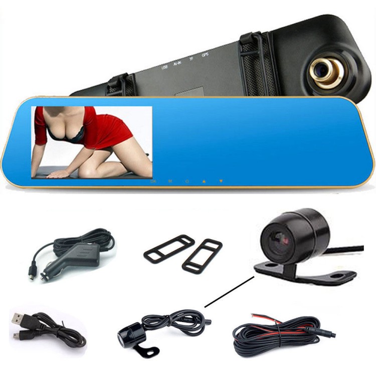 Κάθρέφτης με οθόνη 4.3 & 2 κάμερες καταγραφής Full HD 1080p αυτοκινήτου