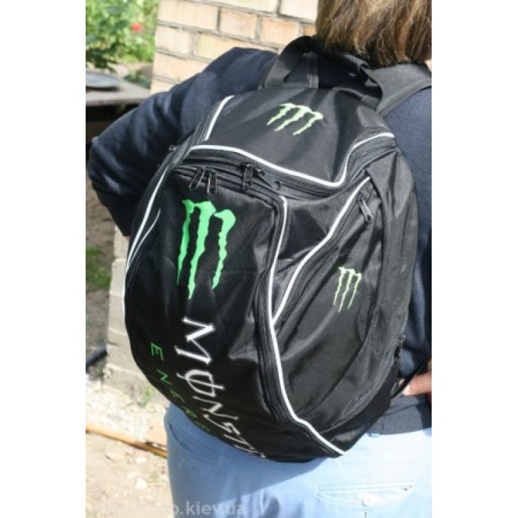 Σακίδιο πλάτης μεταφοράς κράνος λάπτοπ Monster Energy μοτοσυκλέτας
