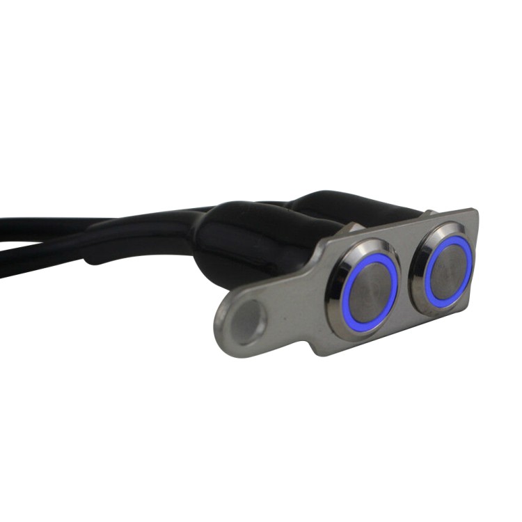 Διπλός διακόπτης μοτοσυκλέτας από ανοξείδωτο ατσάλι On-Off 12V