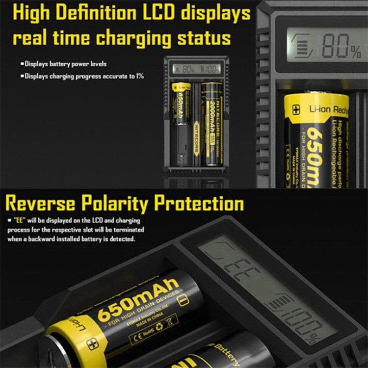 Nitecore UM20 USB Power LCD Ευφυής Li-ion φορτιστής μπαταριών