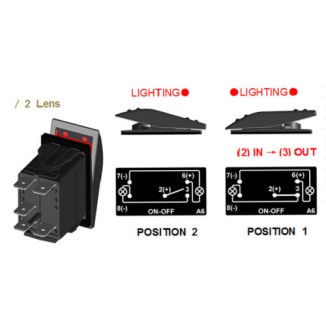 Διακόπτης On-Off 5 pin αδιάβροχος 12V / 20A, 24V / 10A