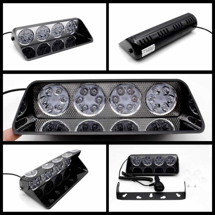 Strobe 24 Led με βεντούζα παρμπρίζ με 7 mode 12V