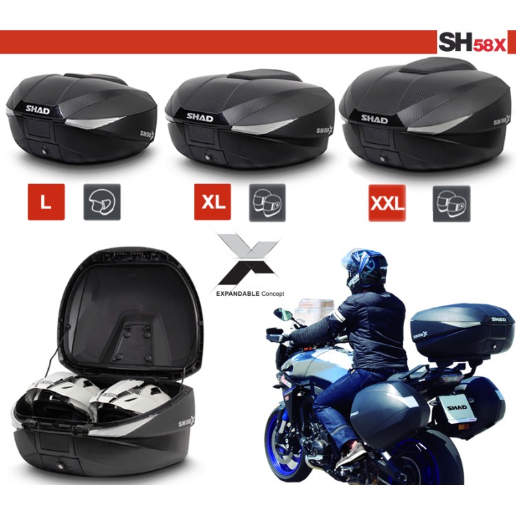 Shad SH58X Expandable Βαλίτσα, Μπαγκαζιέρα Μοτοσυκλέτας
