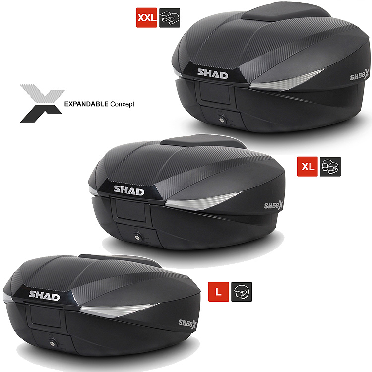 Shad SH58X Expandable Βαλίτσα, Μπαγκαζιέρα Μοτοσυκλέτας