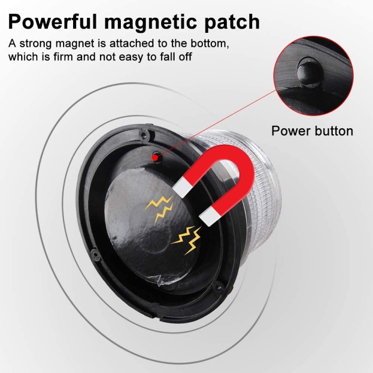 Ηλιακός μαγνητικός μπλε φάρος 8 Led αδιάβροχος