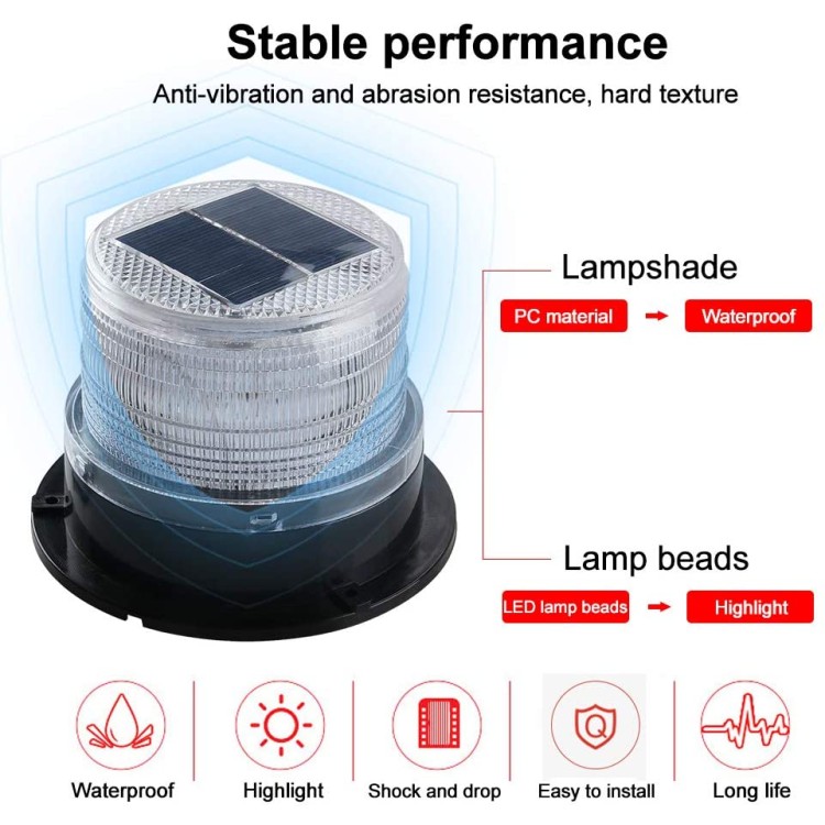 Ηλιακός μαγνητικός μπλε φάρος 8 Led αδιάβροχος