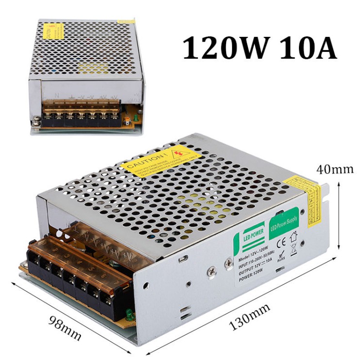 Τροφοδοτικό 120w - 380w -500w  12v DC για ταινίες και φωτισμό Led