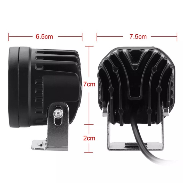 Ζεύγος Κίτρινοι Προβολείς Ομίχλης Led Μοτοσυκλέτας 2x40w 12v