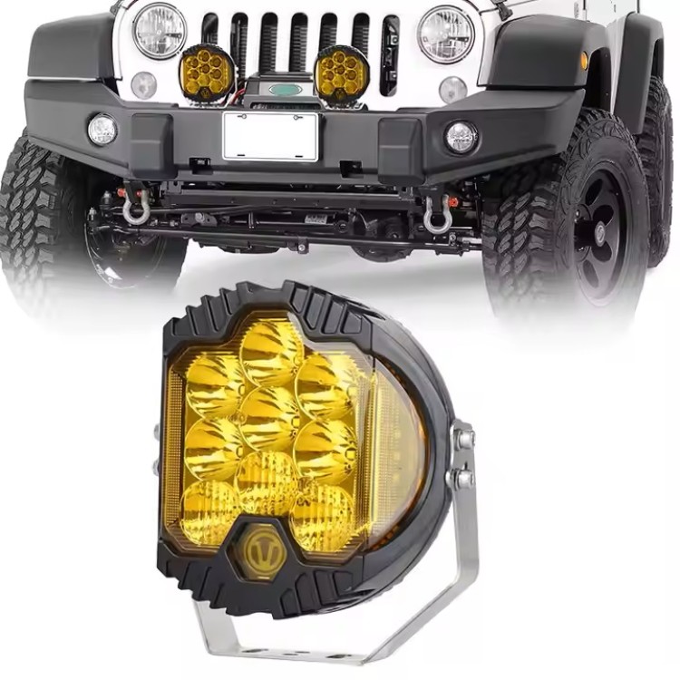 Σετ Κίτρινοι Προβολείς Off-Road 5” 90W 12-24V Cree Led