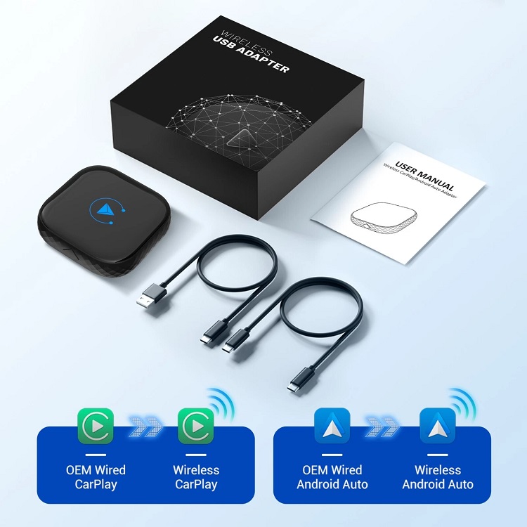 Ασύρματος προσαρμογέας Android Auto & Carplay για iOS & Android