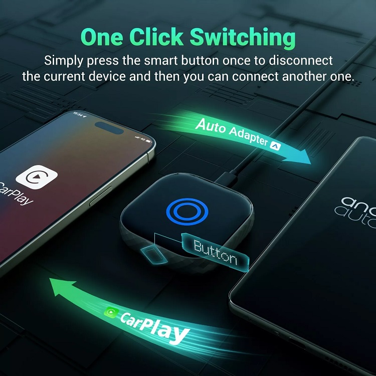 Ασύρματος προσαρμογέας Android Auto & Carplay για iOS & Android