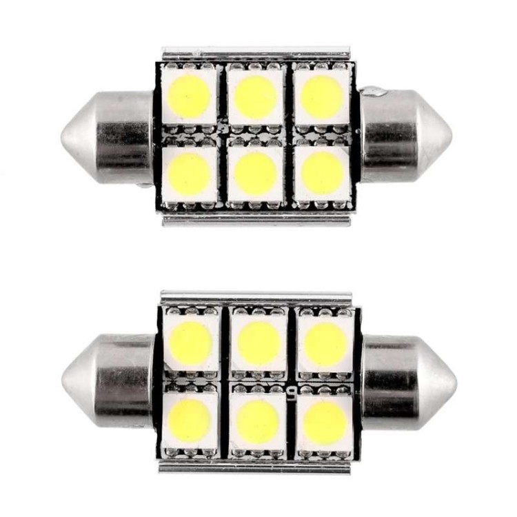 Led λάμπες 2x6 36 χιλιοστά SMD 5050 12v Canbus