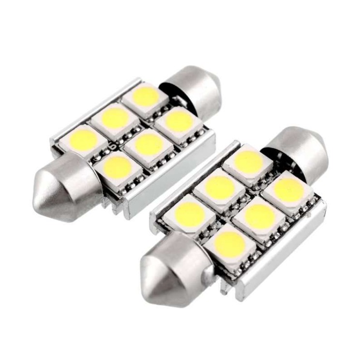 Led λάμπες 2x6 36 χιλιοστά SMD 5050 12v Canbus