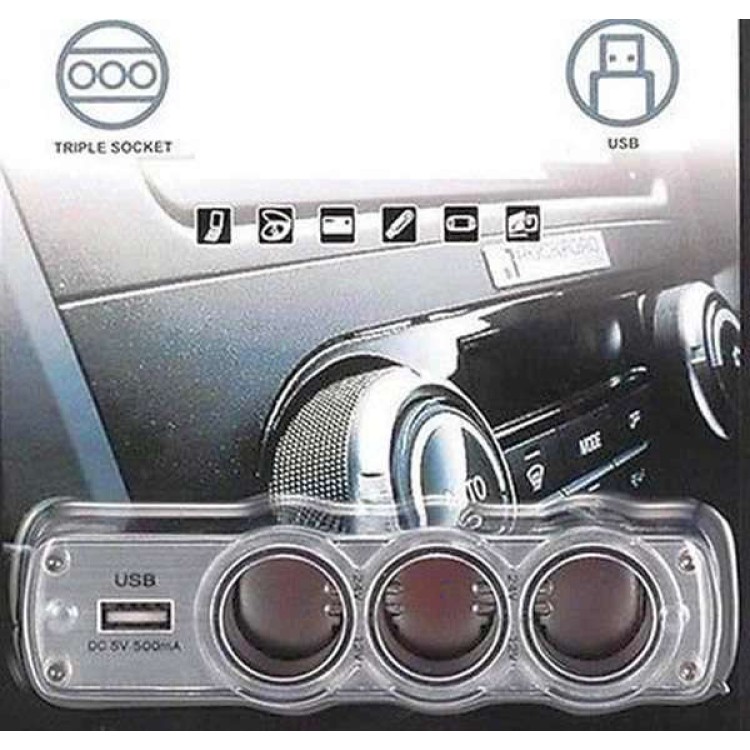 Αντάπτορας φορτιστής αναπτήρα αυτοκινήτου USB 12-24V