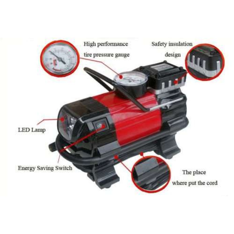 Φορητή μεταλλική αντλία 12v υψηλής ποιότητας με Led φως