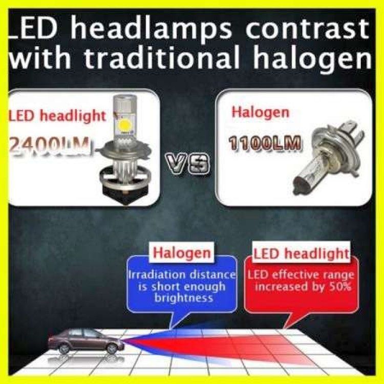 Led H4 Cree κιτ λάμπες 50w Hi-Lo 2400 Lm