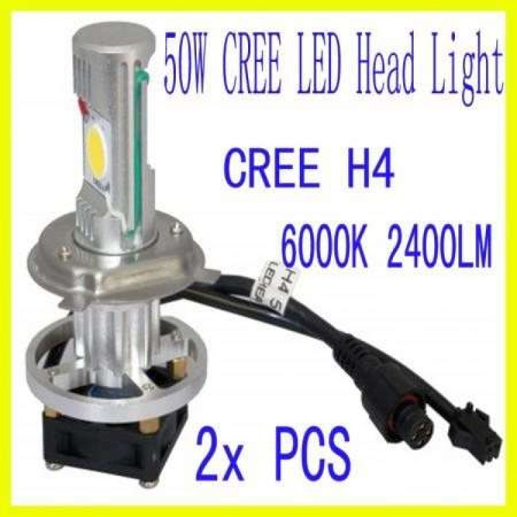 Led H4 Cree κιτ λάμπες 50w Hi-Lo 2400 Lm