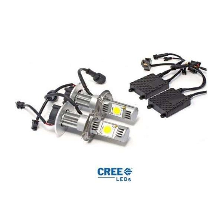 Led H4 Cree κιτ λάμπες 50w Hi-Lo 2400 Lm