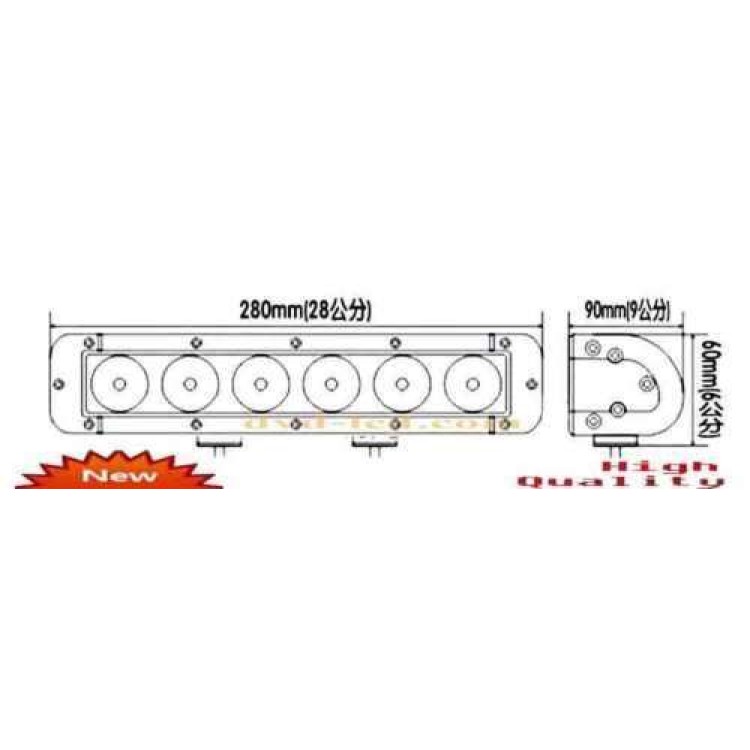 Μπάρα προβολέας Led 60w 6000Lm