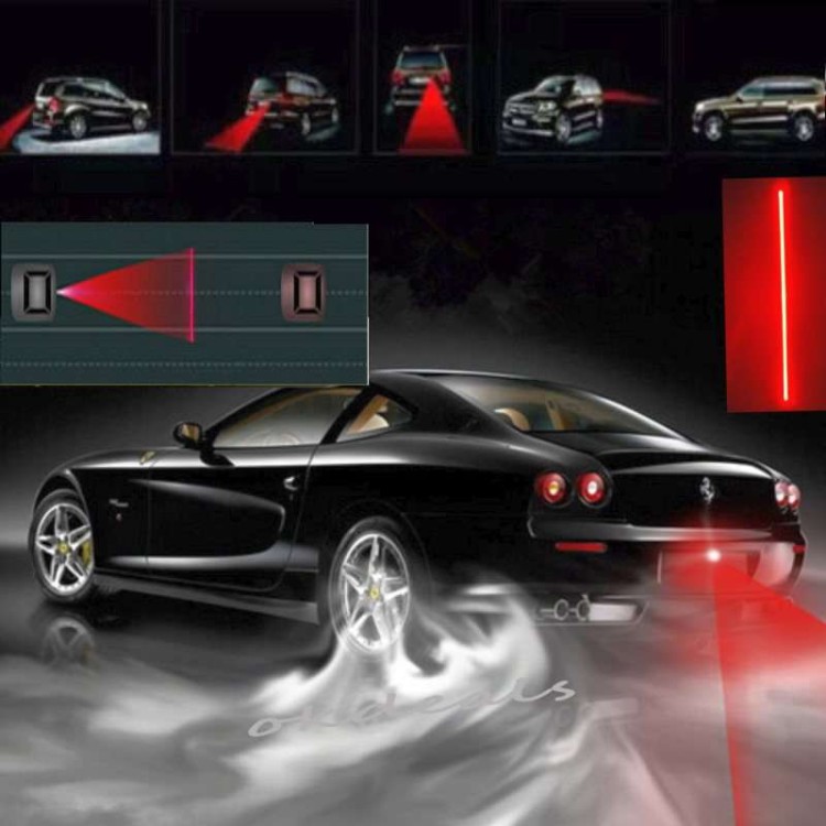 Πίσω Led Laser προειδοποιησης σύγκρουσης αυτοκινήτου απο ομίχλη