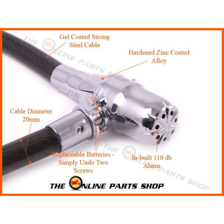 Κλειδαριά συναγερμού μοτοσικλέτας  110db 80cm