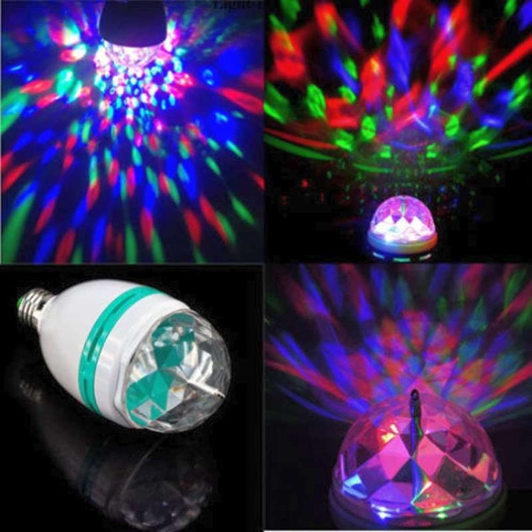 Λάμπα Led περιστρεφόμενη RGB dj party 3w