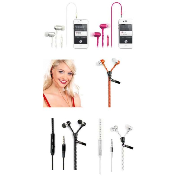 Ακουστικά hands free 3.5mm με φερμουάρ