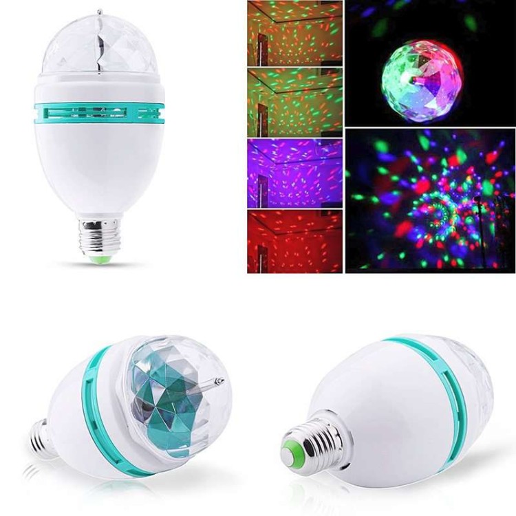 Λάμπα Led περιστρεφόμενη RGB dj party 3w