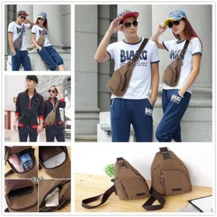 Τσαντάκι ώμου καμβάς πεζοπορίας ποδηλασίας