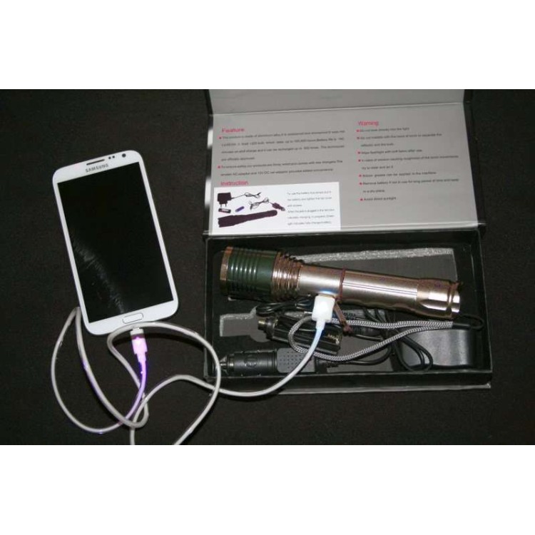 Φακός Led 3w zoom & power bank